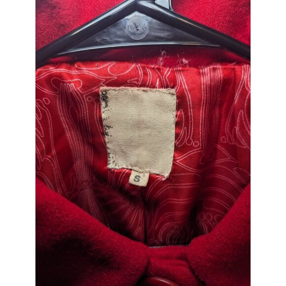 Women's Short red coat jacket Wool Blend Size Small Business Casual Pockets - Picture 4 of 13